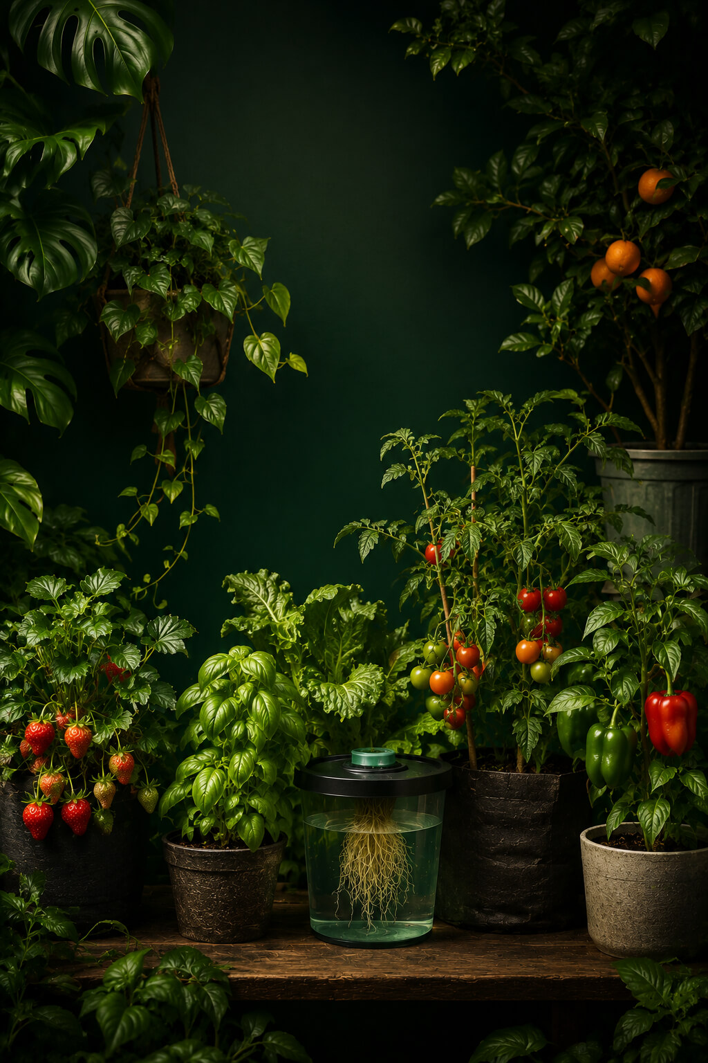 Healthy fruiting plants in soil and hydro systems